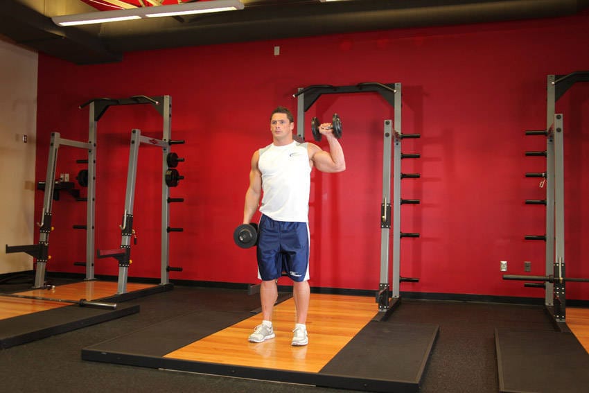 Dumbbell One-Arm Shoulder Press - Step 0