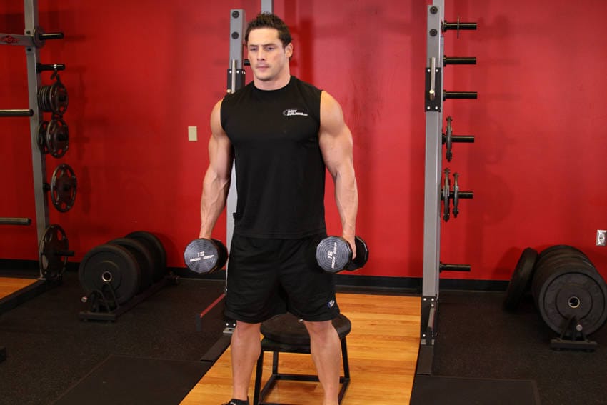 Dumbbell Squat To A Bench - Step 0