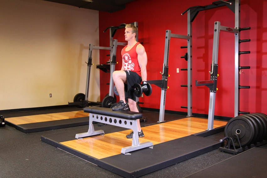 Dumbbell Step Ups - Step 1