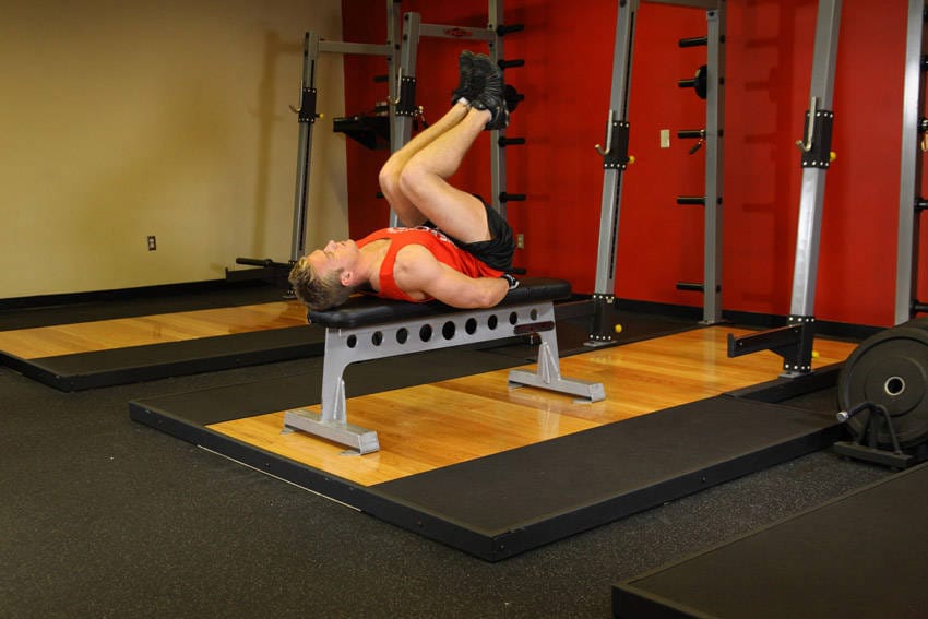 Flat Bench Leg Pull-In - Step 0