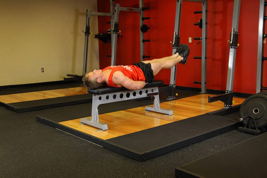 Flat Bench Leg Pull-In - Step 1
