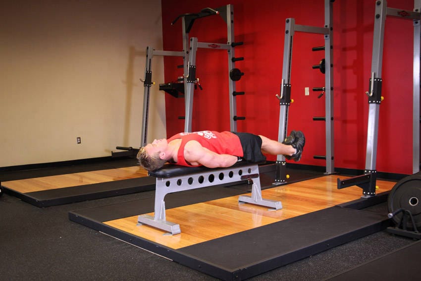 Flat Bench Lying Leg Raise - Step 0
