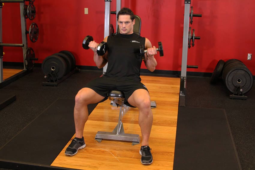 Flexor Incline Dumbbell Curls - Step 1