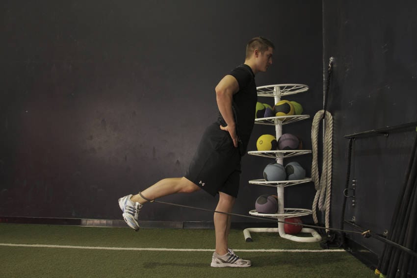 Hip Extension with Bands - Step 1