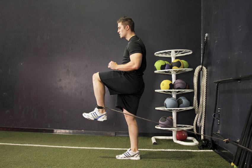 Hip Flexion with Band - Step 1