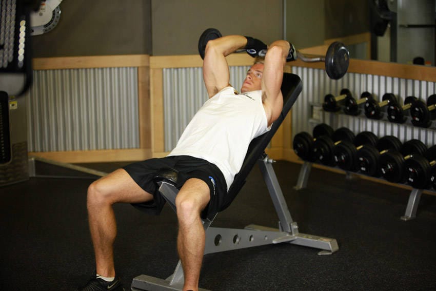 Incline Barbell Triceps Extension - Step 0