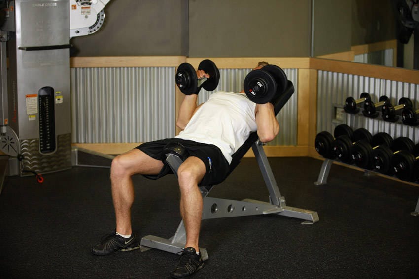 Incline Dumbbell Bench With Palms Facing In - Step 1