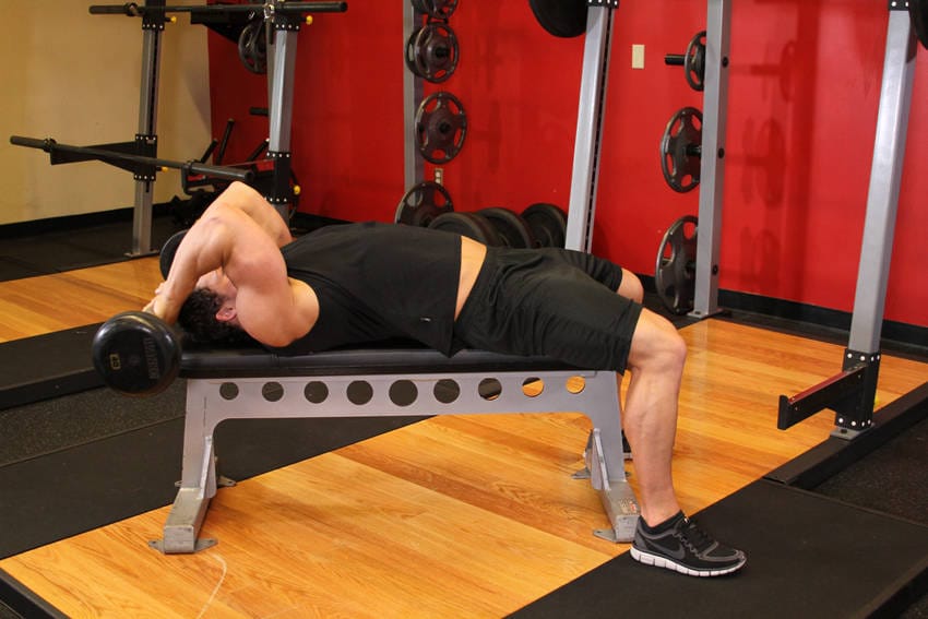 Lying Close-Grip Barbell Triceps Extension Behind The Head - Step 0