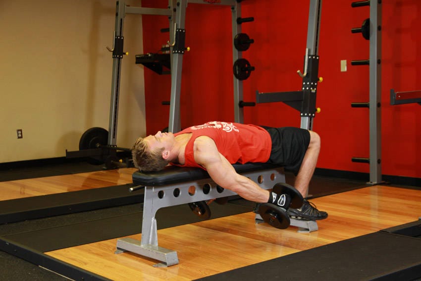 Lying Supine Dumbbell Curl - Step 1
