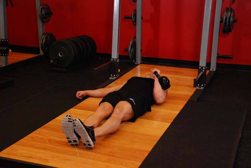 One-Arm Kettlebell Floor Press - Step 0