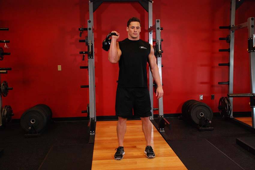 One-Arm Kettlebell Split Jerk - Step 0