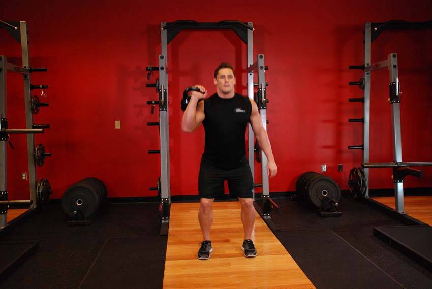 One-Arm Kettlebell Split Jerk - Step 1