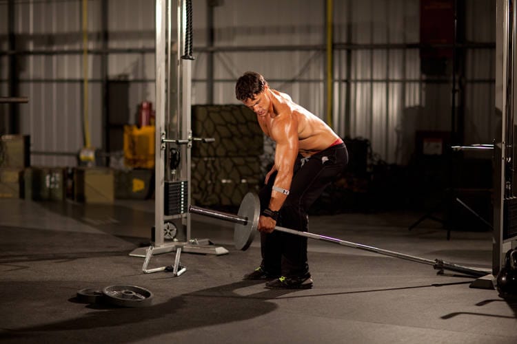 One-Arm Long Bar Row - Step 0
