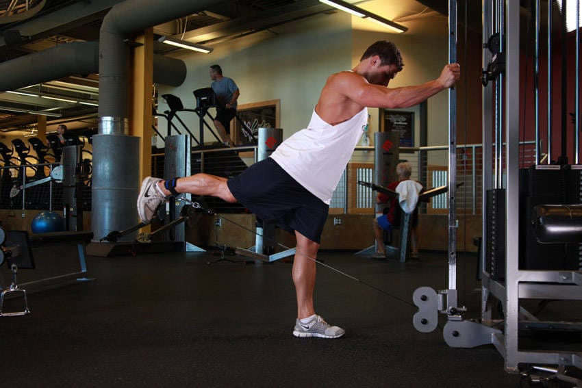 One-Legged Cable Kickback - Step 1