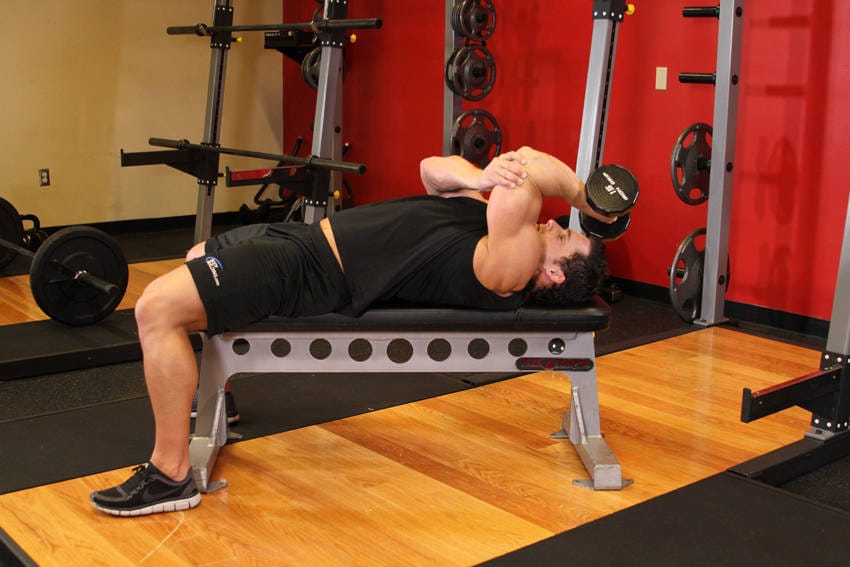 One Arm Pronated Dumbbell Triceps Extension - Step 1
