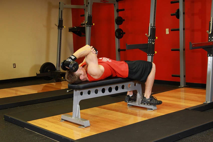 One Arm Supinated Dumbbell Triceps Extension - Step 0
