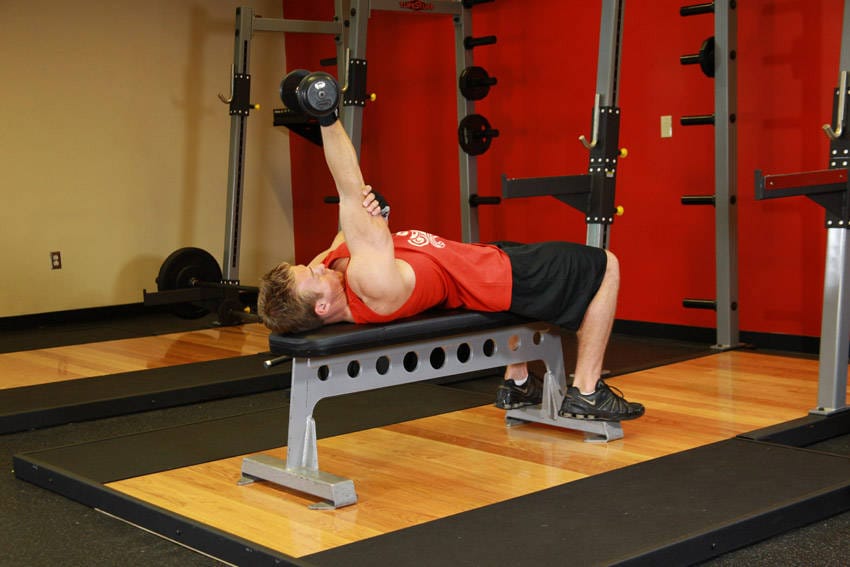 One Arm Supinated Dumbbell Triceps Extension - Step 1