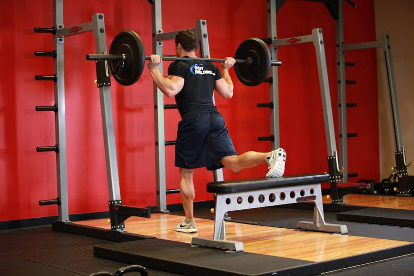 One Leg Barbell Squat - Step 0