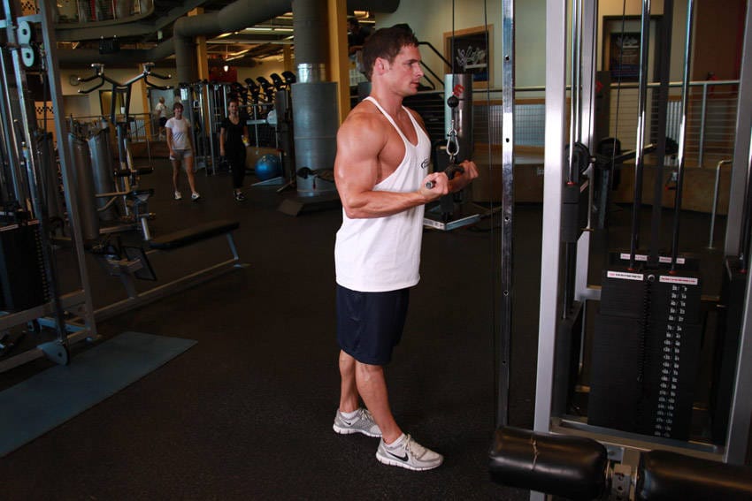 Reverse Grip Triceps Pushdown - Step 0