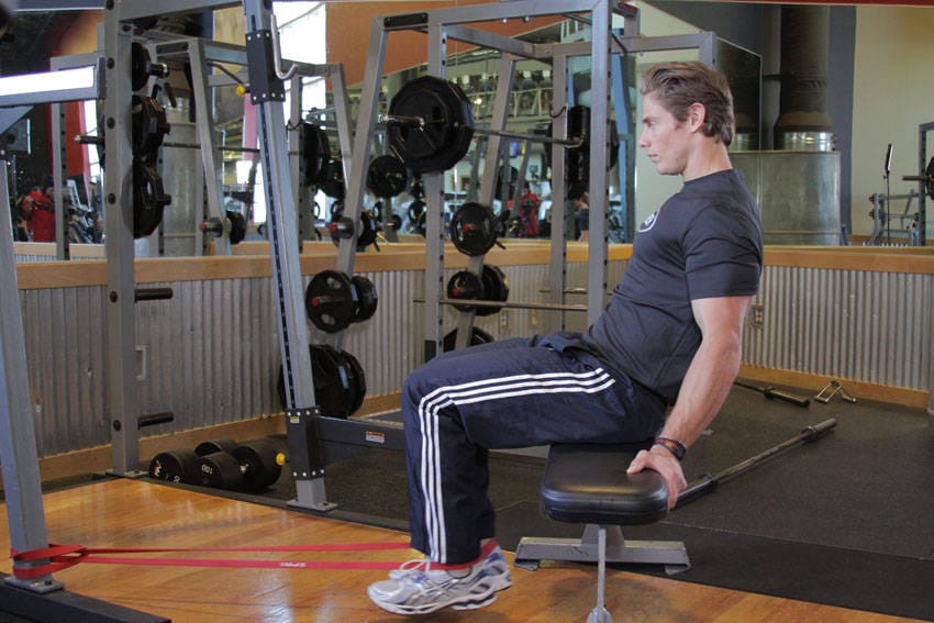 Seated Band Hamstring Curl - Step 1