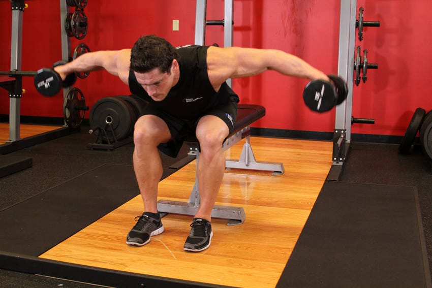 Seated Bent-Over Rear Delt Raise - Step 1
