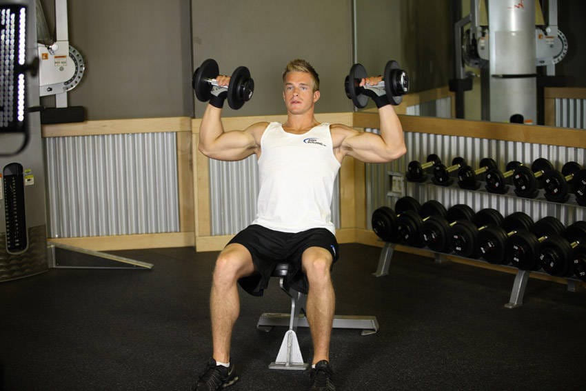 Seated Dumbbell Press - Step 1