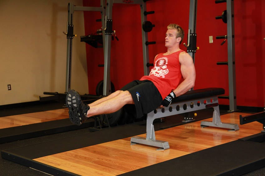 Seated Flat Bench Leg Pull-In - Step 0