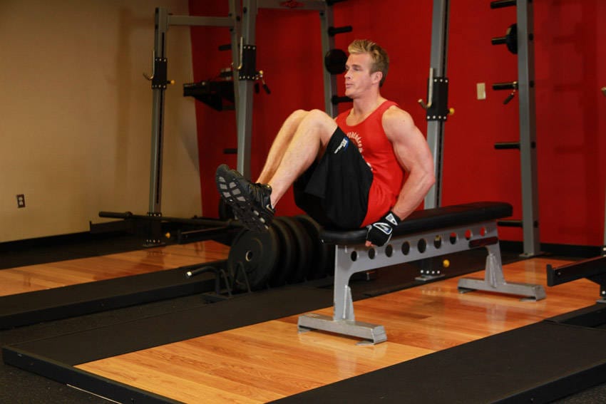 Seated Flat Bench Leg Pull-In - Step 1