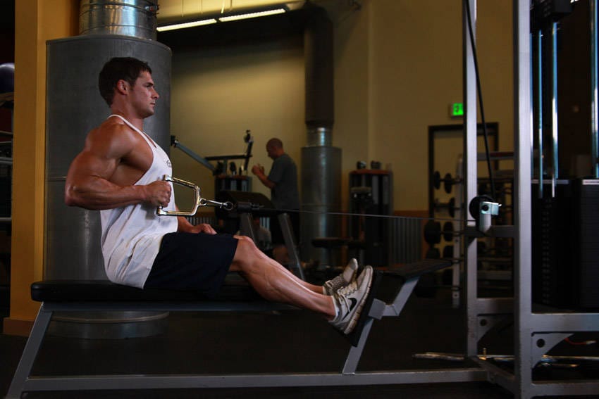 Seated One-arm Cable Pulley Rows - Step 1