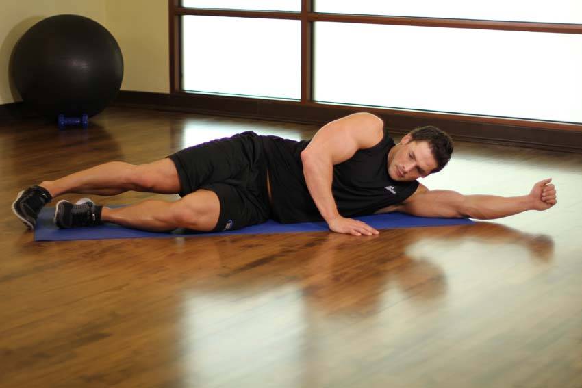 Side-Lying Floor Stretch - Step 0