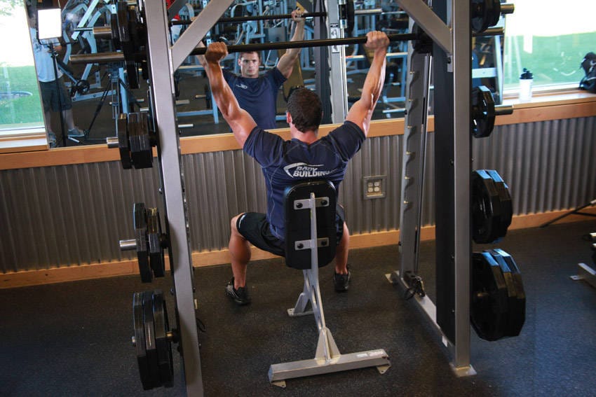 Smith Machine Overhead Shoulder Press - Step 1