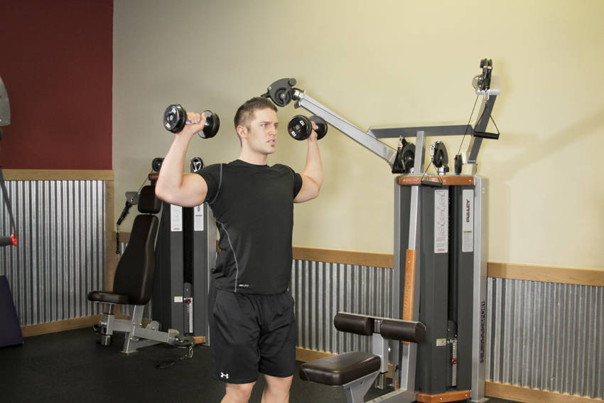 Standing Dumbbell Press - Step 0