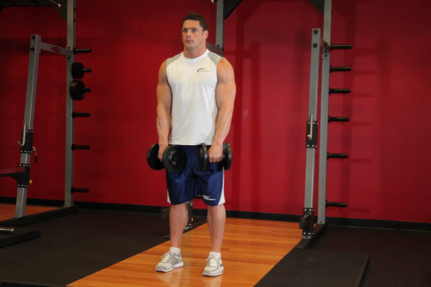 Standing Dumbbell Upright Row - Step 1
