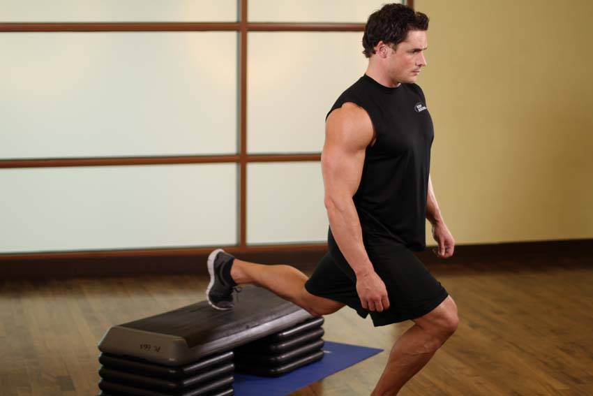Standing Elevated Quad Stretch - Step 0