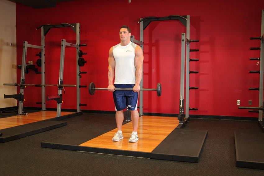 Standing Front Barbell Raise Over Head - Step 0