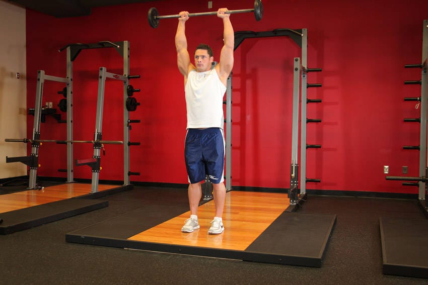 Standing Front Barbell Raise Over Head - Step 1