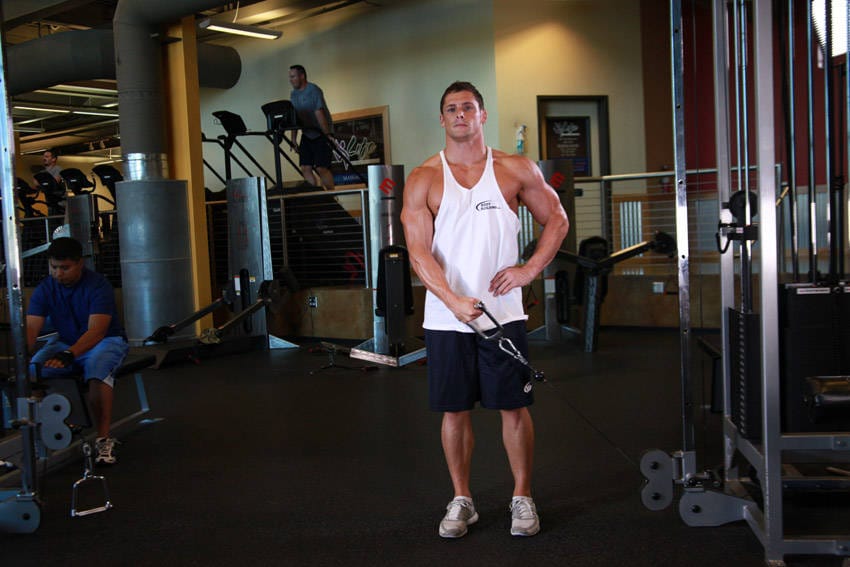 Standing Low-Pulley Deltoid Raise - Step 1