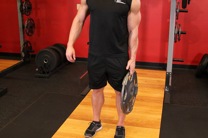 Standing Olympic Plate Hand Squeeze - Step 0