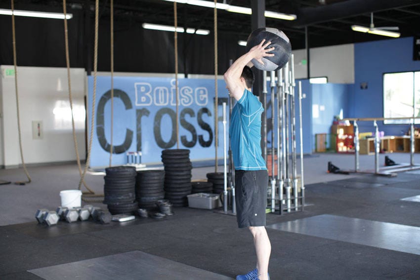 Standing Two-Arm Overhead Throw - Step 1
