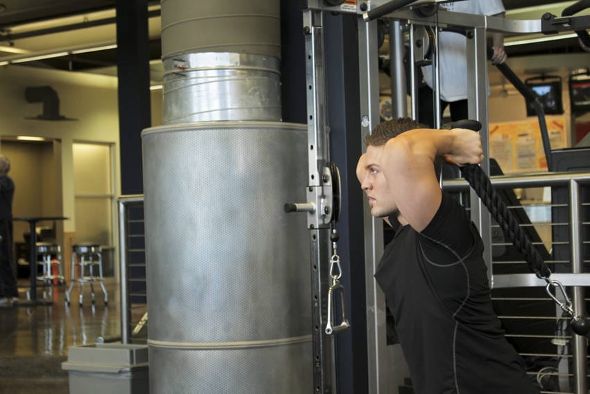Triceps Overhead Extension with Rope - Step 0