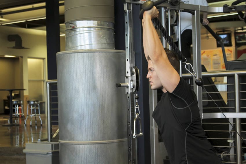 Triceps Overhead Extension with Rope - Step 1