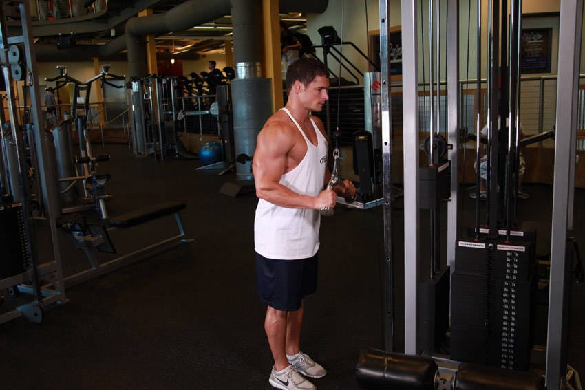 Triceps Pushdown - V-Bar Attachment - Step 0