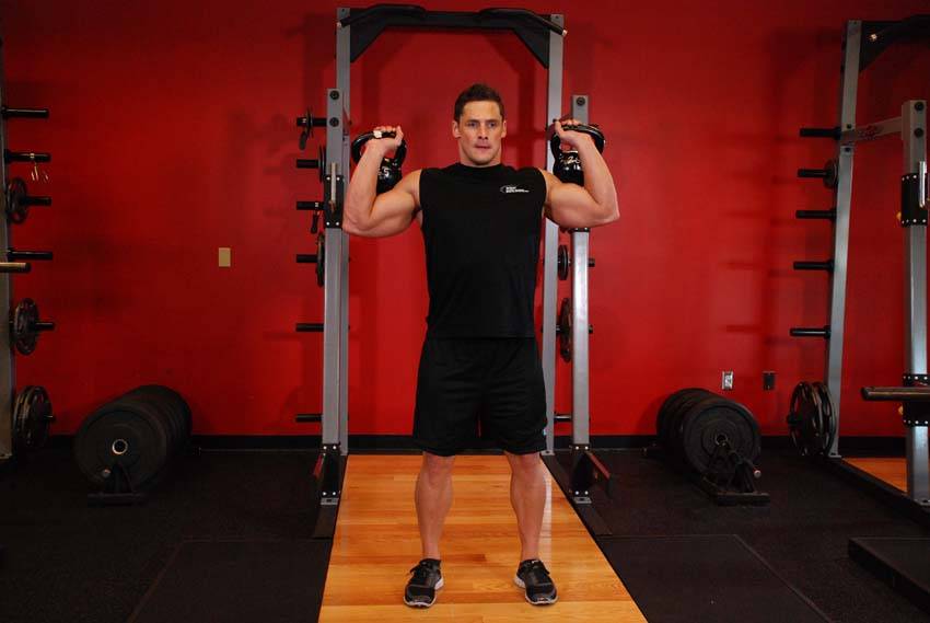 Two-Arm Kettlebell Military Press - Step 0