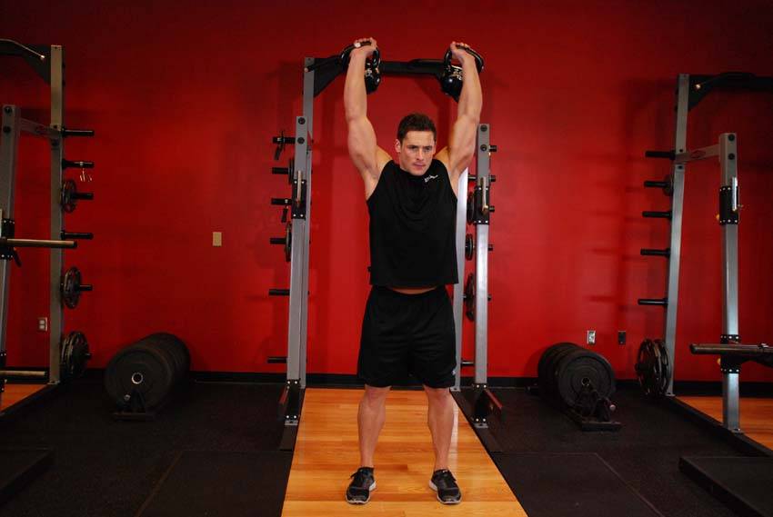 Two-Arm Kettlebell Military Press - Step 1
