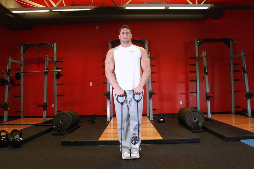 Upright Row - With Bands - Step 0
