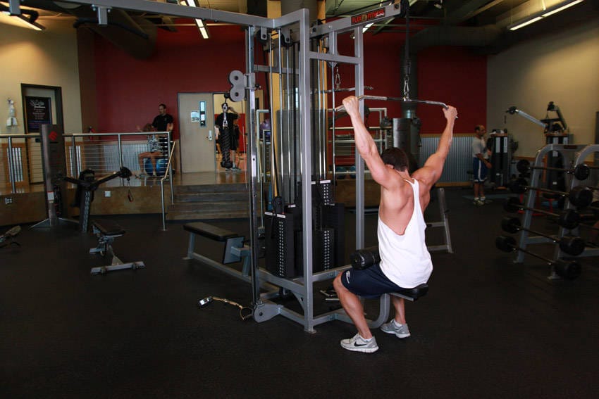 Wide-Grip Pulldown Behind The Neck - Step 1
